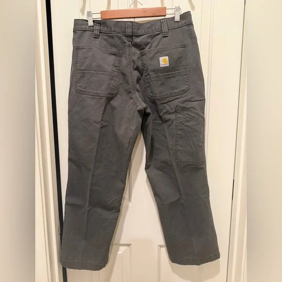 Carhartt Rugged Flex Work Pants Relaxed Fit Mens 34 x28 gray Canvas - Picture 4 of 5